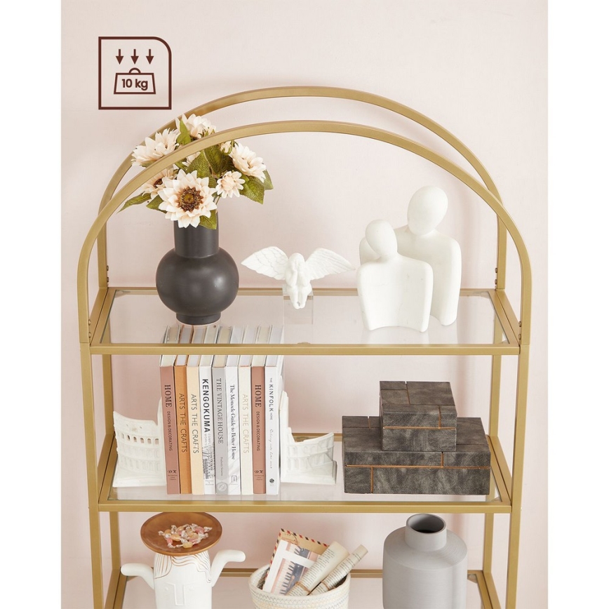 GLASY bookcase 83 x 184 x 30 cm – gold