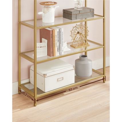 GLASY bookcase 83 x 184 x 30 cm – gold