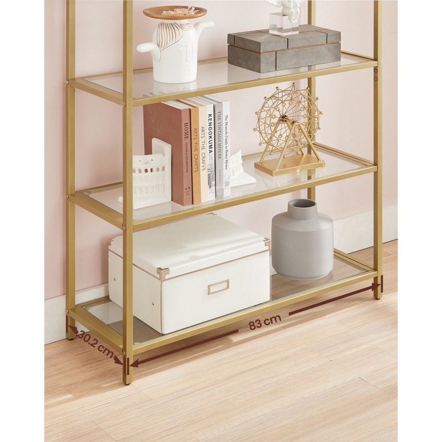 GLASY bookcase 83 x 184 x 30 cm – gold