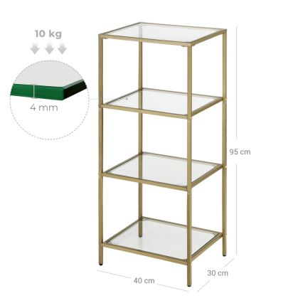GLASY Gold Bookcase