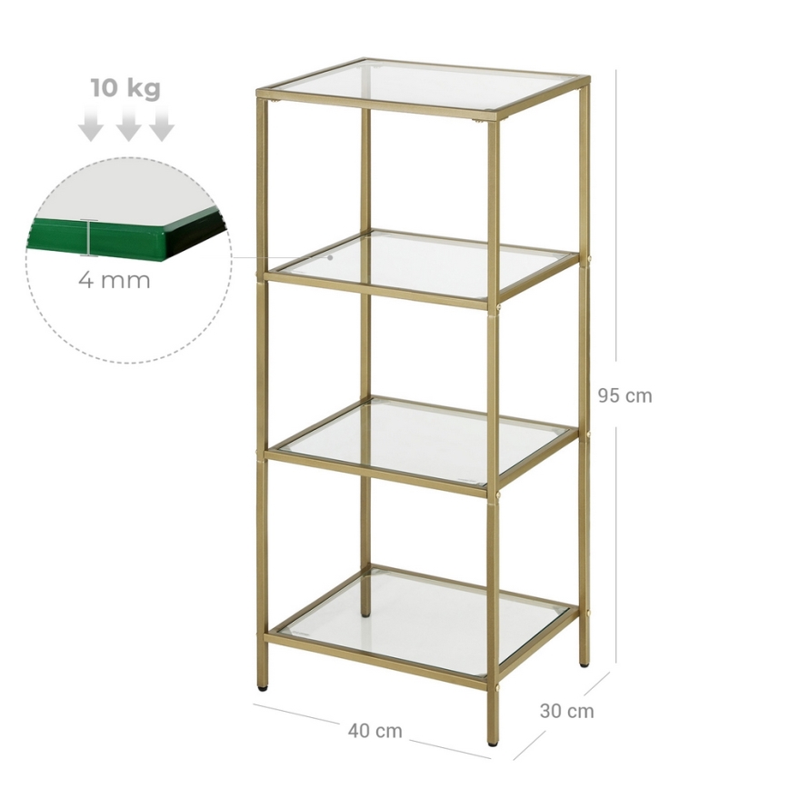 GLASY Gold Bookcase