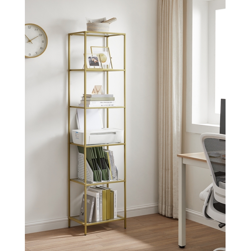 GLASY Gold Bookcase