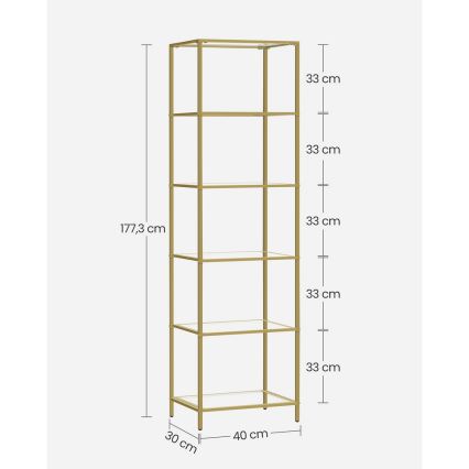GLASY Gold Bookcase