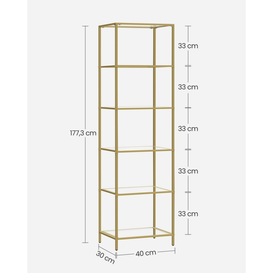 GLASY Gold Bookcase