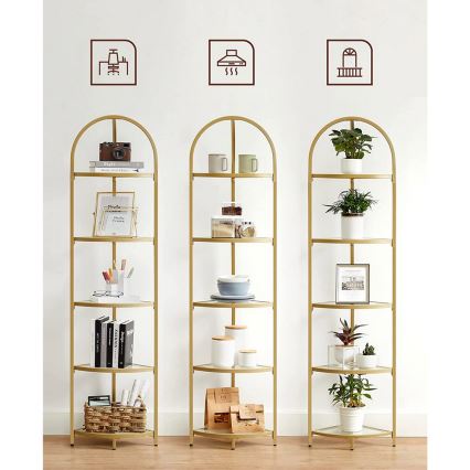 GLASY Gold Bookcase