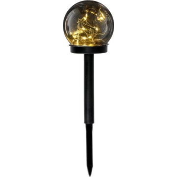 GLEAM LED Solar Lamp with Sensor, 1.2V, 3000K (Warm White), IP44, 40 mAh, Smoked/Black