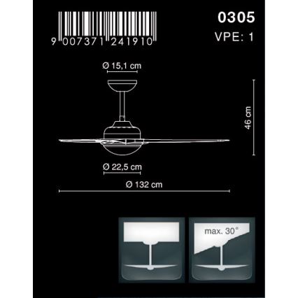 Globo - Ceiling fan 2xE14/40W/230V