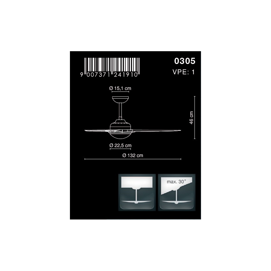 Globo - Ceiling fan 2xE14/40W/230V