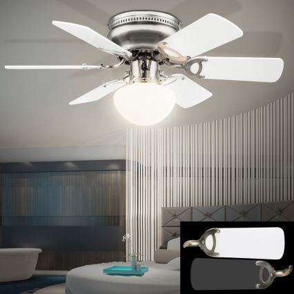 GLOBO 0307W - Ceiling fan UGO 1xE27/60W/230V