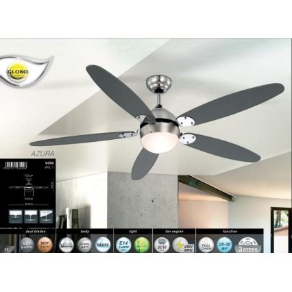 GLOBO 0308 - Ceiling fan AZURA 1xE14/60W/230V