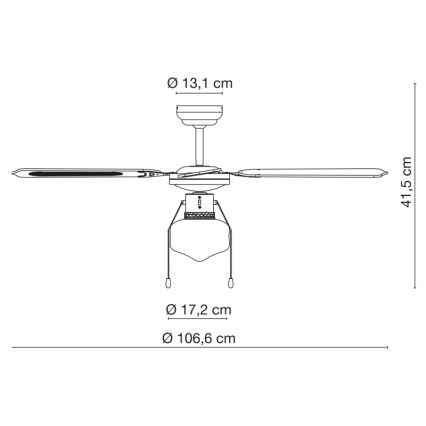 Globo - Ceiling fan 1xE27/60W/230V