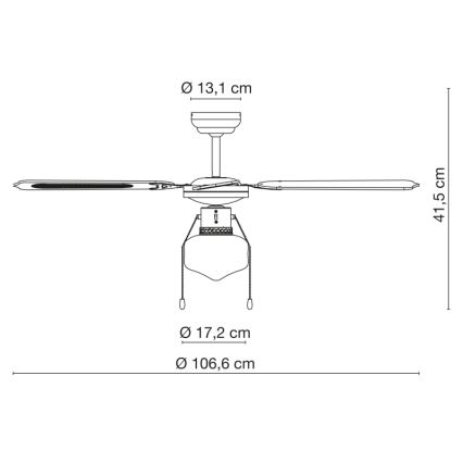 Globo - Ceiling fan 1xE27/60W/230V