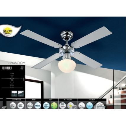 Globo - Ceiling fan 1xE27/60W/230V