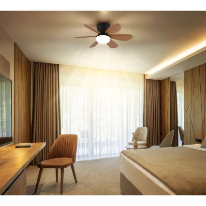 Globo - Dimmable LED ceiling fan LED/5W/230V 2700-6500K brown + remote control