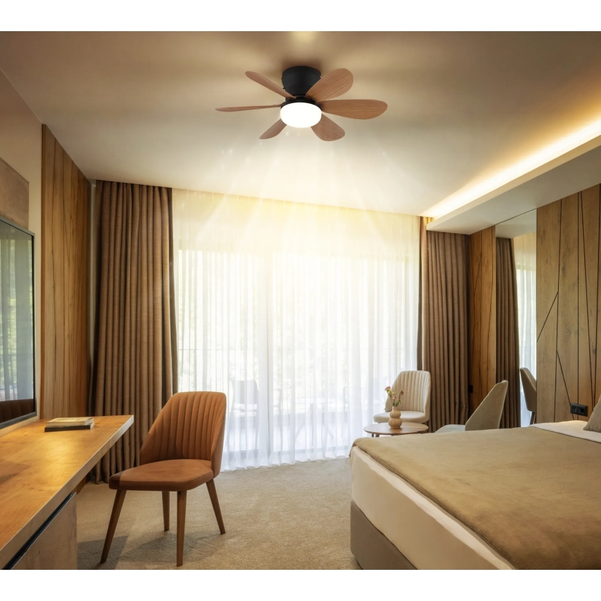 Globo - Dimmable LED ceiling fan LED/5W/230V 2700-6500K brown + remote control