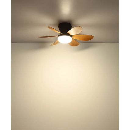 Globo - Dimmable LED ceiling fan LED/5W/230V 2700-6500K brown + remote control