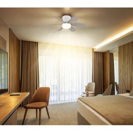 Globo - Dimmable LED ceiling fan LED/5W/230V 2700–6500K beige + remote control