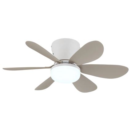 Globo - Dimmable LED ceiling fan LED/5W/230V 2700–6500K beige + remote control