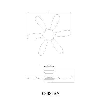Globo - Dimmable LED ceiling fan LED/5W/230V 2700–6500K beige + remote control