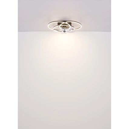 Globo - LED Dimmable Ceiling Fan LED/40W/230V 3000-6500K Black + Remote Control