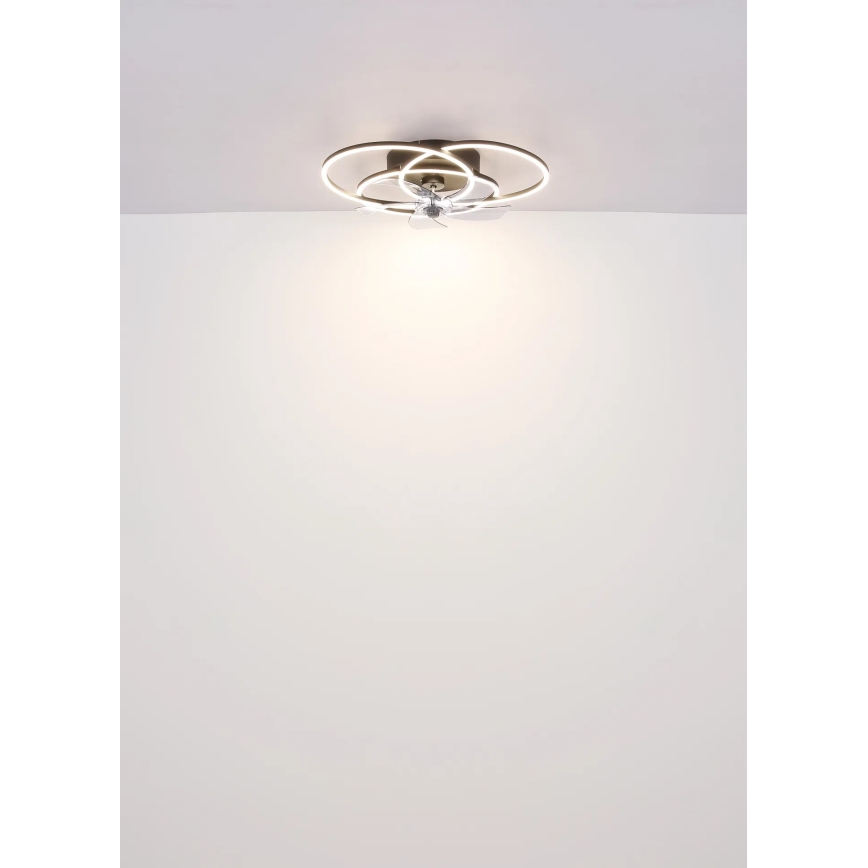 Globo - LED Dimmable Ceiling Fan LED/40W/230V 3000-6500K Black + Remote Control