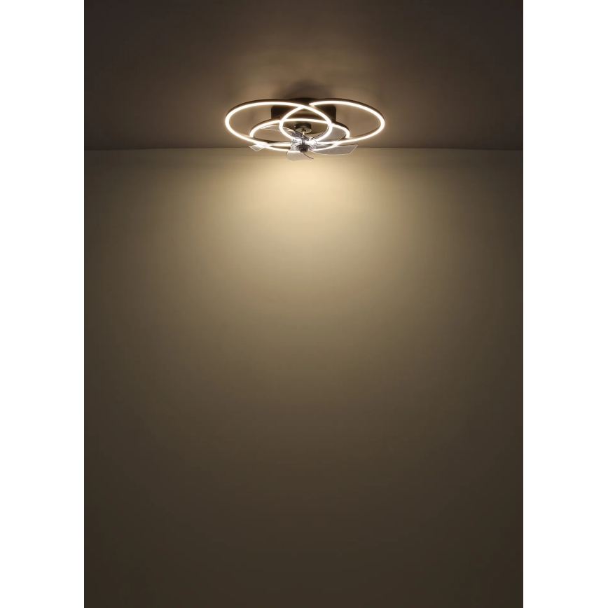 Globo - LED Dimmable Ceiling Fan LED/40W/230V 3000-6500K Black + Remote Control