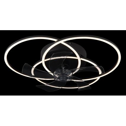 Globo - LED Dimmable Ceiling Fan LED/40W/230V 3000-6500K Black + Remote Control
