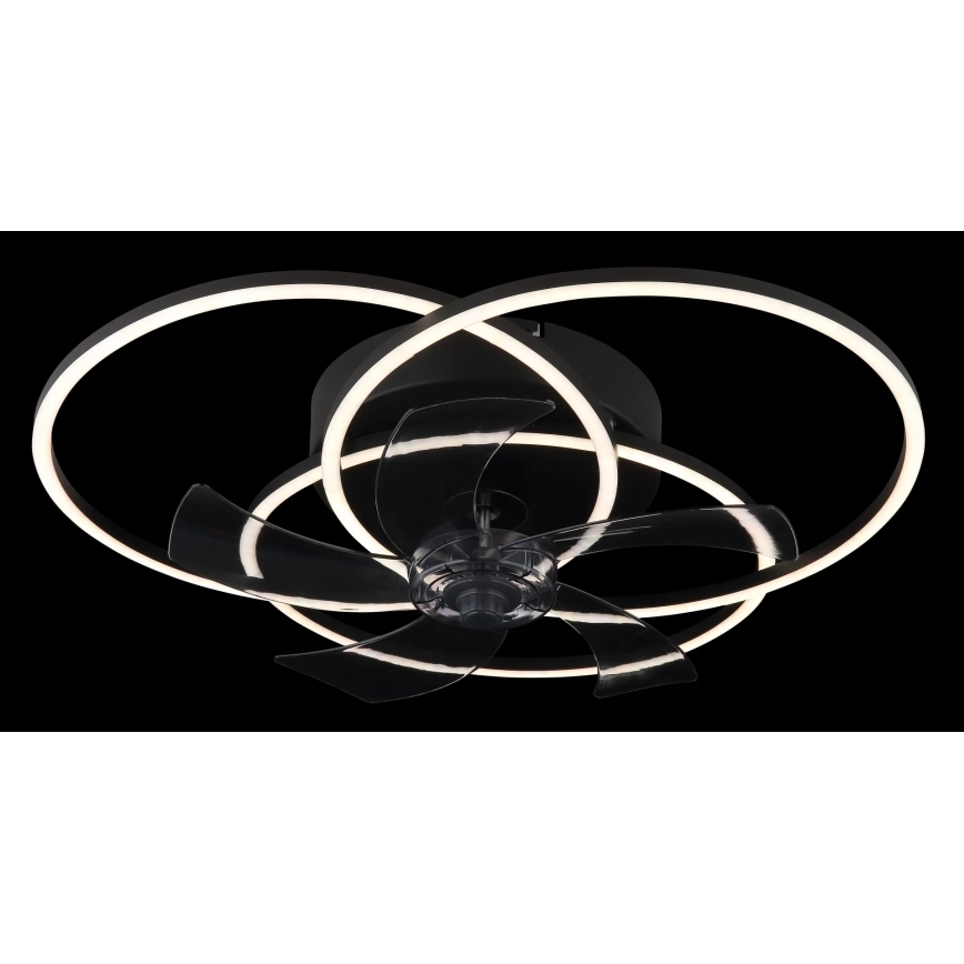 Globo - LED Dimmable Ceiling Fan LED/40W/230V 3000-6500K Black + Remote Control