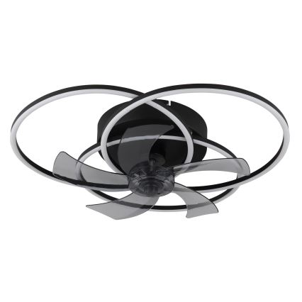 Globo - LED Dimmable Ceiling Fan LED/40W/230V 3000-6500K Black + Remote Control