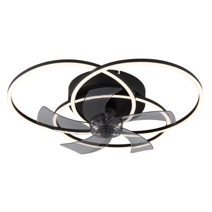 Globo - LED Dimmable Ceiling Fan LED/40W/230V 3000-6500K Black + Remote Control