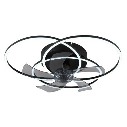 Globo - LED Dimmable Ceiling Fan LED/40W/230V 3000-6500K Black + Remote Control