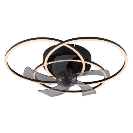 Globo - LED Dimmable Ceiling Fan LED/40W/230V 3000-6500K Black + Remote Control