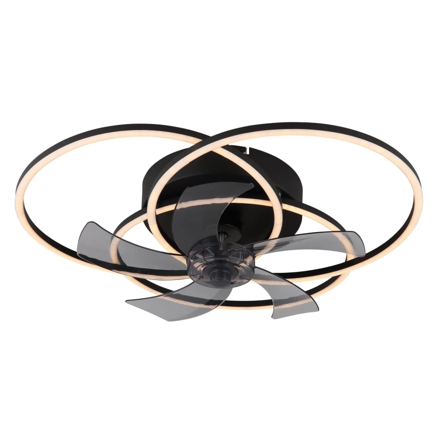 Globo - LED Dimmable Ceiling Fan LED/40W/230V 3000-6500K Black + Remote Control