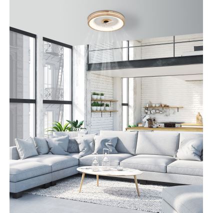 Globo - LED Dimmable ceiling light with a fan LED/30W/230V 2700-6500K brown + remote control