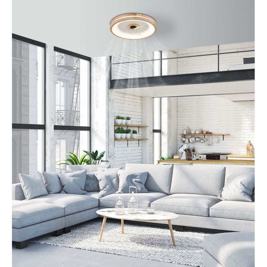Globo - LED Dimmable ceiling light with a fan LED/30W/230V 2700-6500K brown + remote control