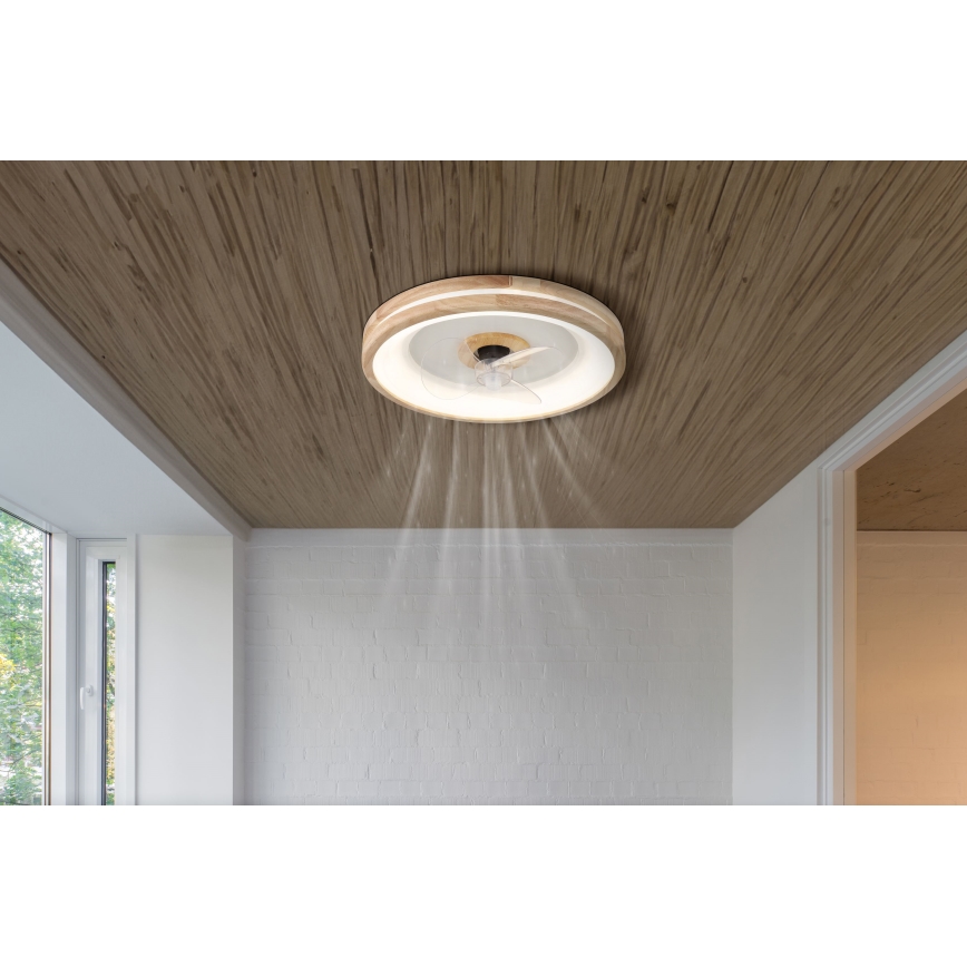 Globo - LED Dimmable ceiling light with a fan LED/30W/230V 2700-6500K brown + remote control
