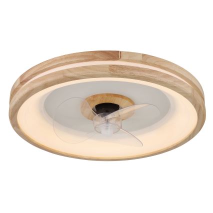 Globo - LED Dimmable ceiling light with a fan LED/30W/230V 2700-6500K brown + remote control