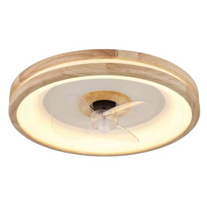 Globo - LED Dimmable ceiling light with a fan LED/30W/230V 2700-6500K brown + remote control