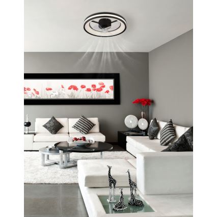 Globo - LED Dimmable ceiling light with a fan LED/30W/230V 2700-6500K black + remote control
