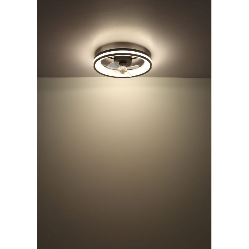 Globo - LED Dimmable ceiling light with a fan LED/30W/230V 2700-6500K black + remote control