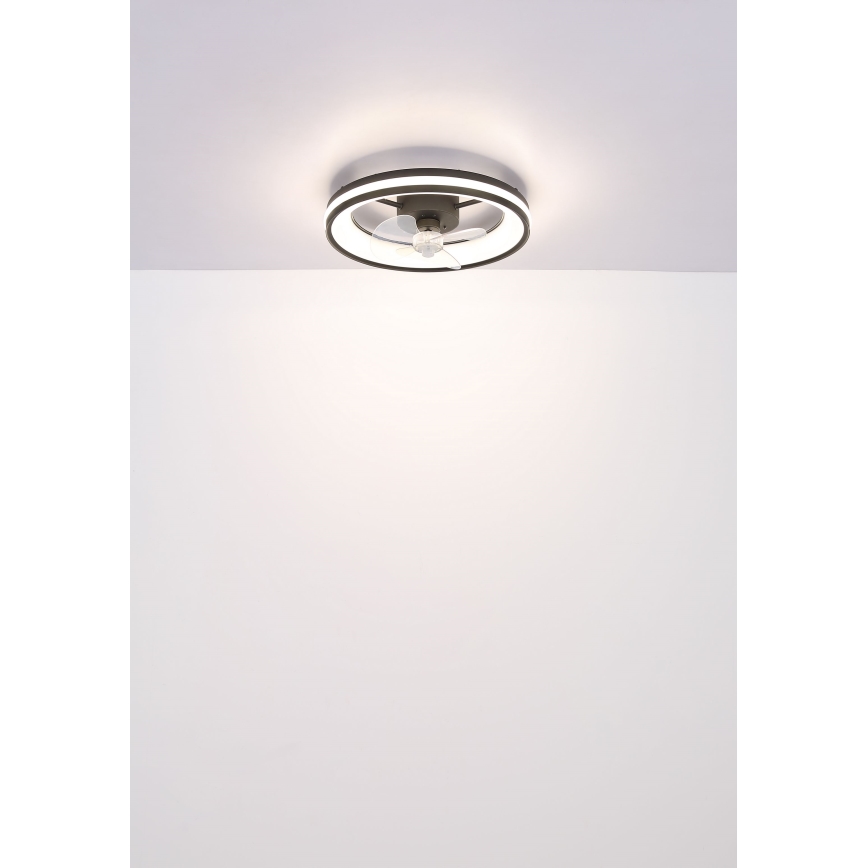 Globo - LED Dimmable ceiling light with a fan LED/30W/230V 2700-6500K black + remote control