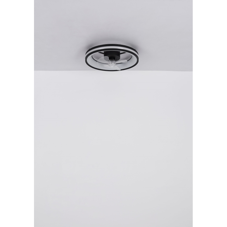 Globo - LED Dimmable ceiling light with a fan LED/30W/230V 2700-6500K black + remote control