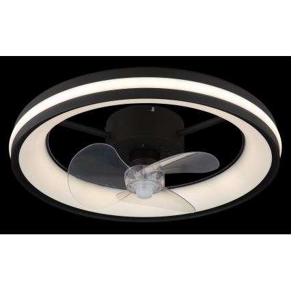 Globo - LED Dimmable ceiling light with a fan LED/30W/230V 2700-6500K black + remote control