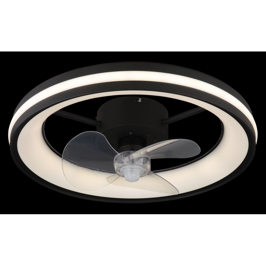 Globo - LED Dimmable ceiling light with a fan LED/30W/230V 2700-6500K black + remote control