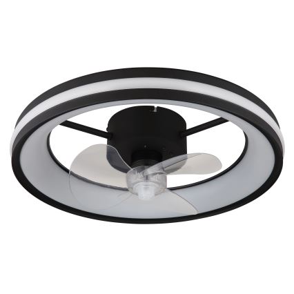 Globo - LED Dimmable ceiling light with a fan LED/30W/230V 2700-6500K black + remote control