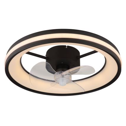 Globo - LED Dimmable ceiling light with a fan LED/30W/230V 2700-6500K black + remote control