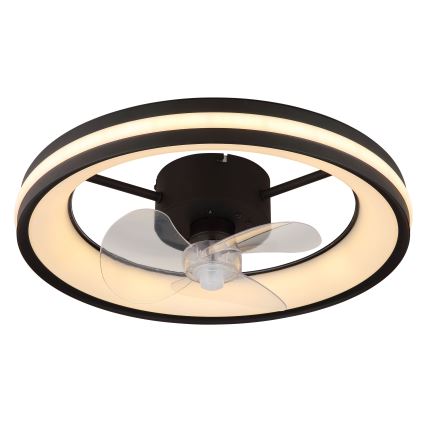 Globo - LED Dimmable ceiling light with a fan LED/30W/230V 2700-6500K black + remote control