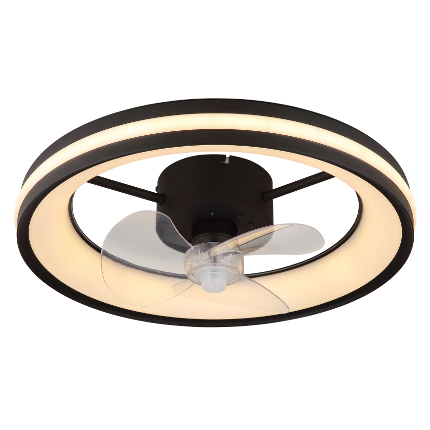 Globo - LED Dimmable ceiling light with a fan LED/30W/230V 2700-6500K black + remote control