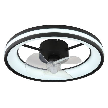 Globo - LED Dimmable ceiling light with a fan LED/30W/230V 2700-6500K black + remote control
