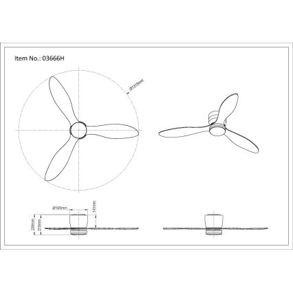 Globo - LED Dimmable ceiling fan LED/20W/230V 3000-6500K + remote control